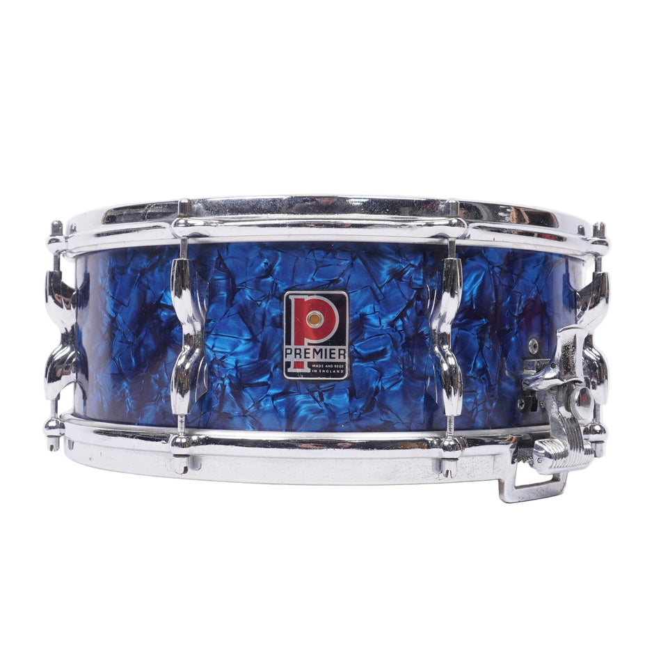 PREMIER ROYAL ACE 14x5.5 SNARE DRUM 1960s UK – BLUE SPARKLE RUBIX DRUMS