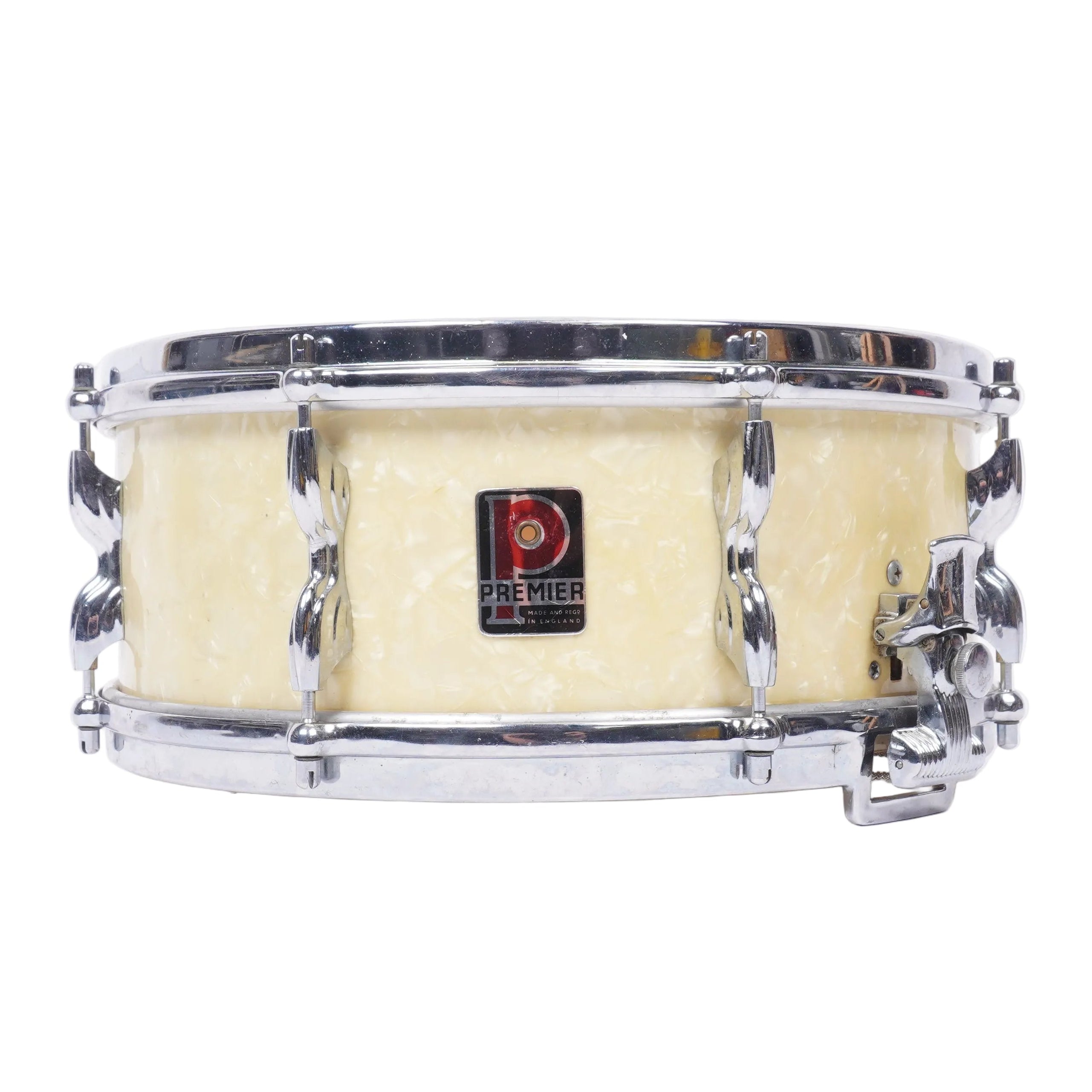 Premier Royal Ace 14x5.5 Snare Drum 1960s - White Marine Pearl - Collector Grade RUBIX DRUMS
