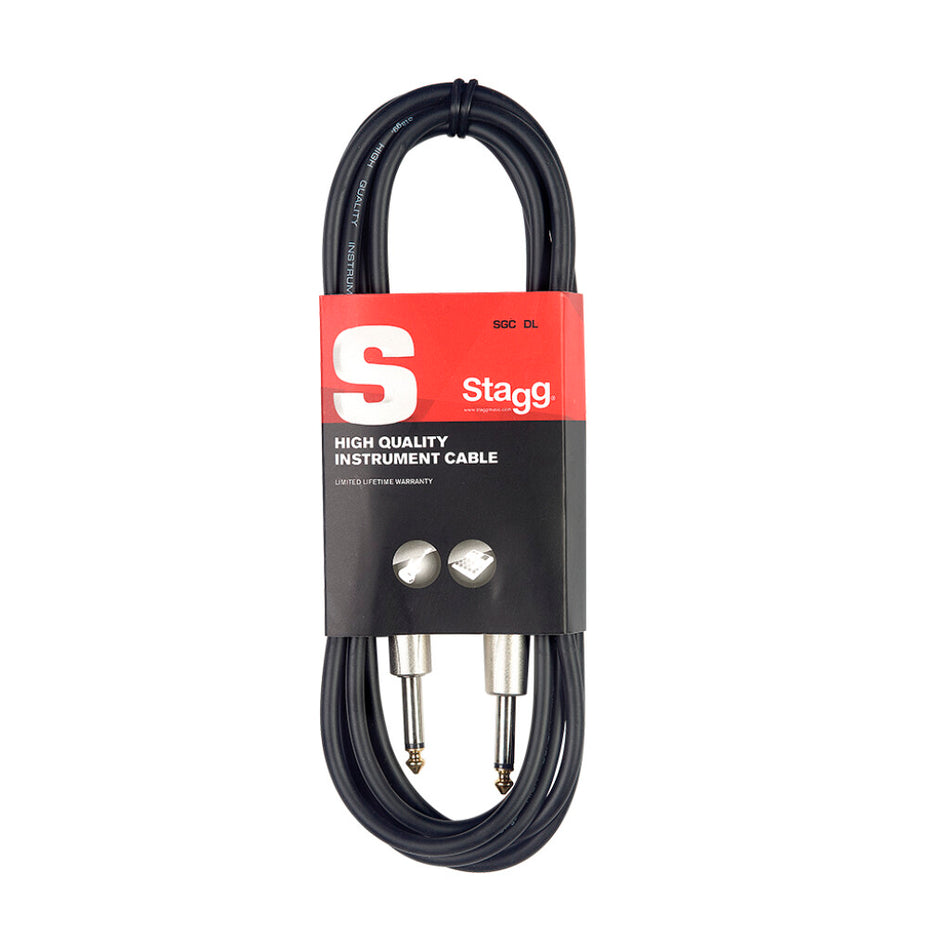 Câble d'instrument Stagg série S, jack/jack (m/m), 1,5 m (5") - SGC 
