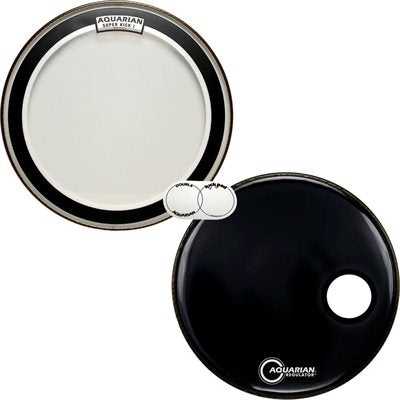 Aquarian 18" SuperKick 1 Clear/  Black Regulator Ported Value Pack