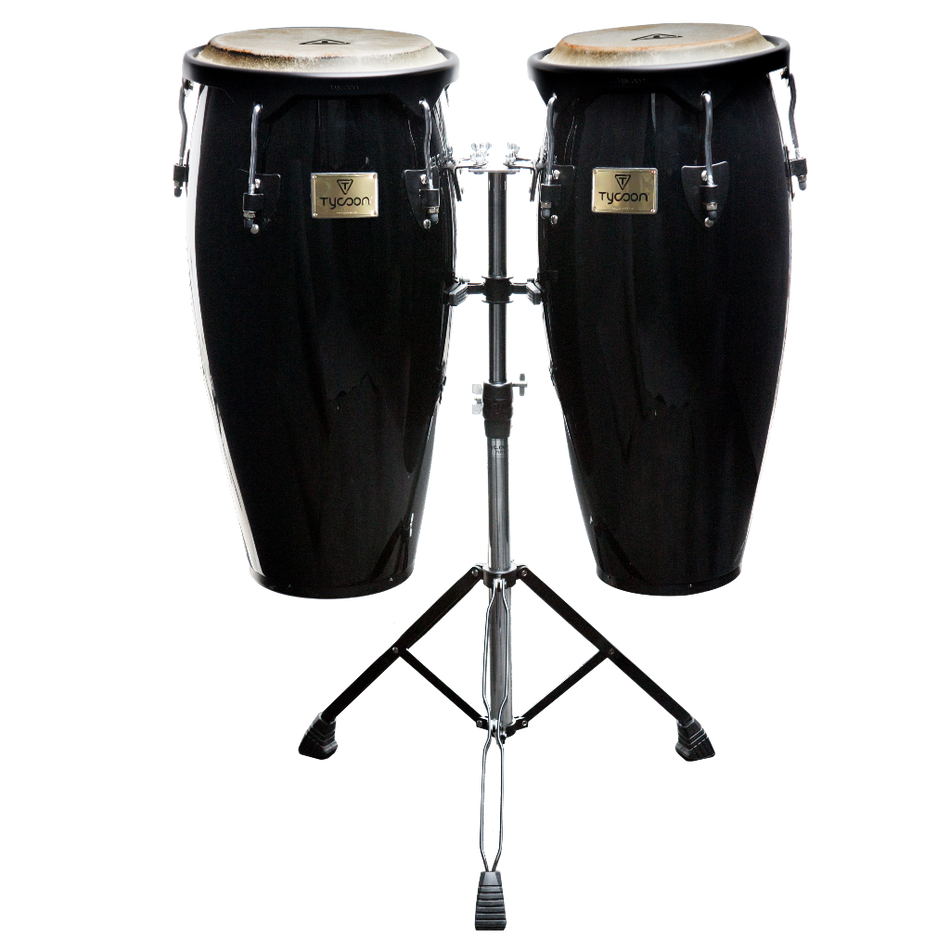 SUPREMO SERIES BLACK 10"&11" CONGAS WITH DOUBLE STAND