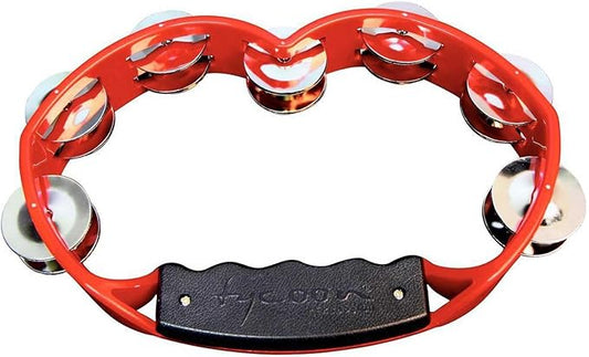 TYCOON RED DRUM SET MOUNTABLE TAMBOURINE WITH STEEL JINGLES