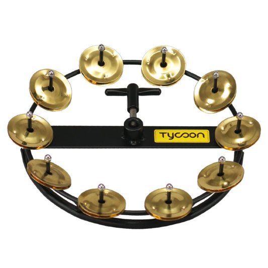 TYCOON LARGE HI-HAT TAMBOURINE - 10 PAIR BRASS JINGLES