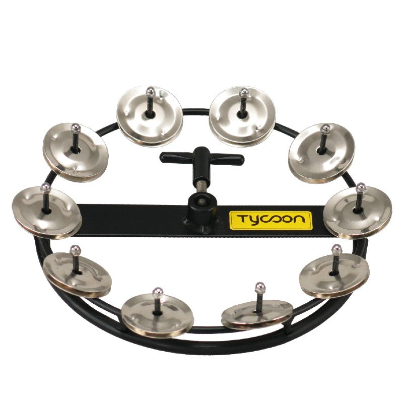 TYCOON LARGE HI-HAT TAMBOURINE - 10 PAIR STEEL JINGLES