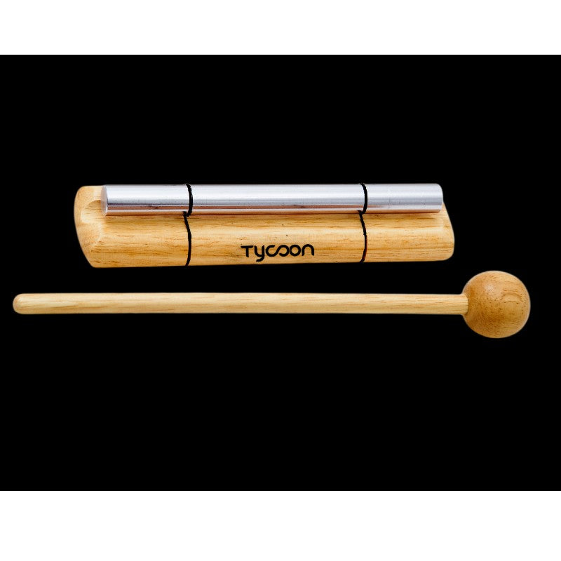 TYCOON MEDIUM CHROME-PLATED CHIME ON SIAM OAK BAR