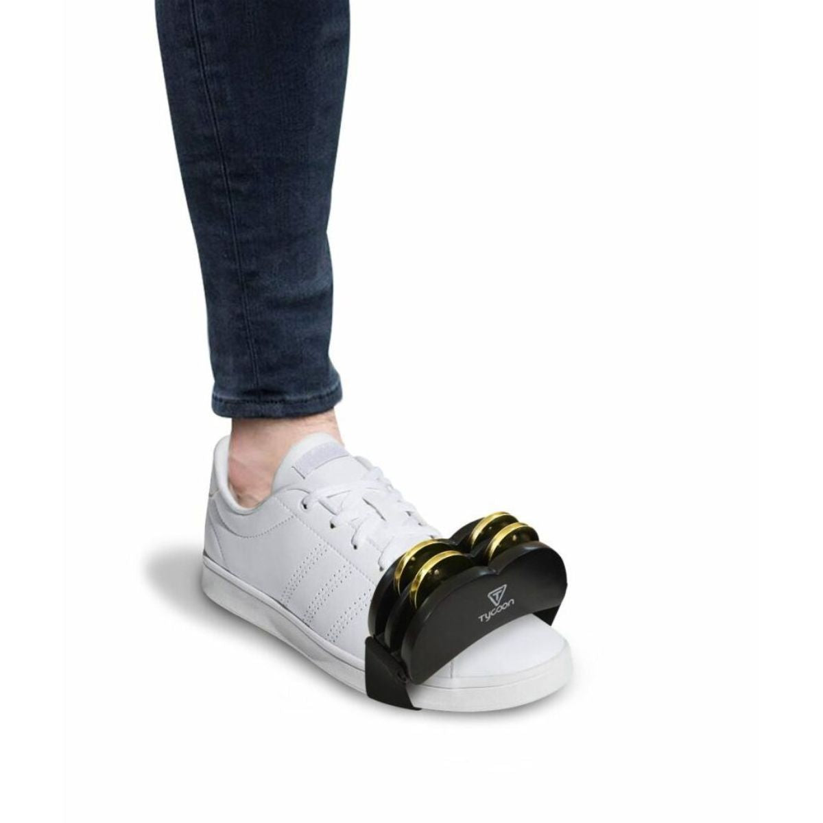 TYCOON FOOT TAMBOURINE WITH BRIGHT BRASS JINGLES