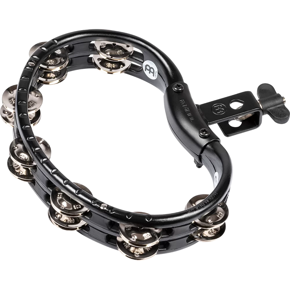 Meinl Mountable Molded ABS Tambourine, Black, Nickel Plated Steel Jingles - TMT2BK