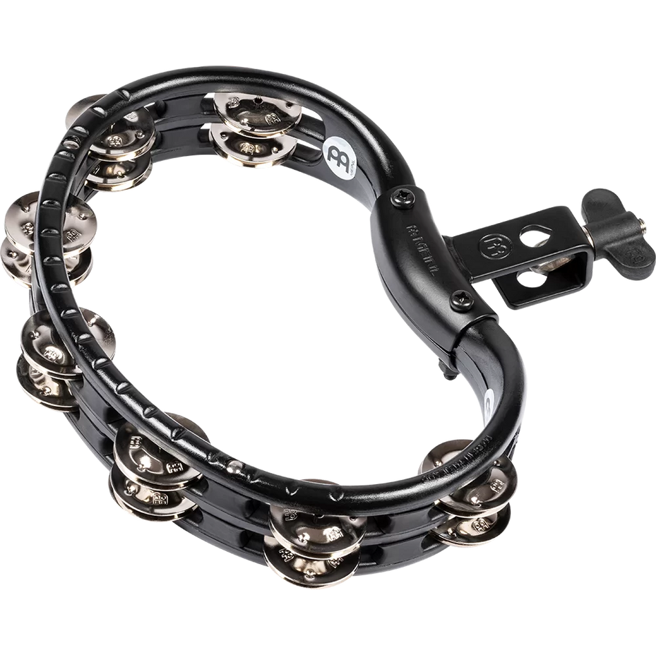 Meinl Mountable Molded ABS Tambourine, Black, Nickel Plated Steel Jingles - TMT2BK