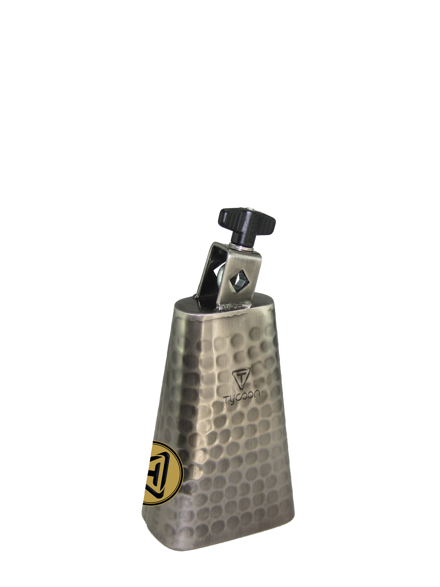 TYCOON 6" HAND-HAMMERED BRUSHED-CHROME COWBELL