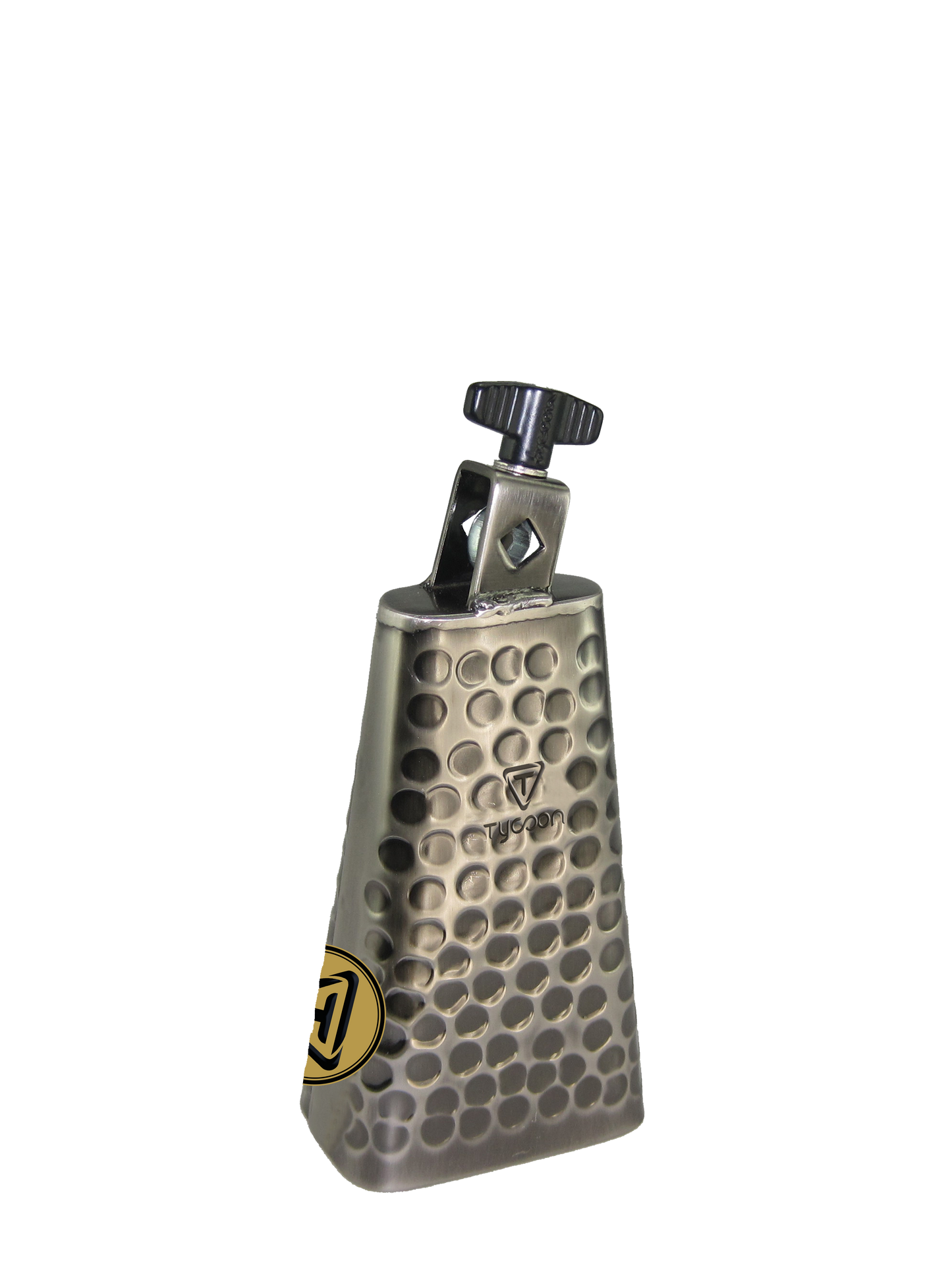 TYCOON 6½" HAND-HAMMERED BRUSHED-CHROME COWBELL