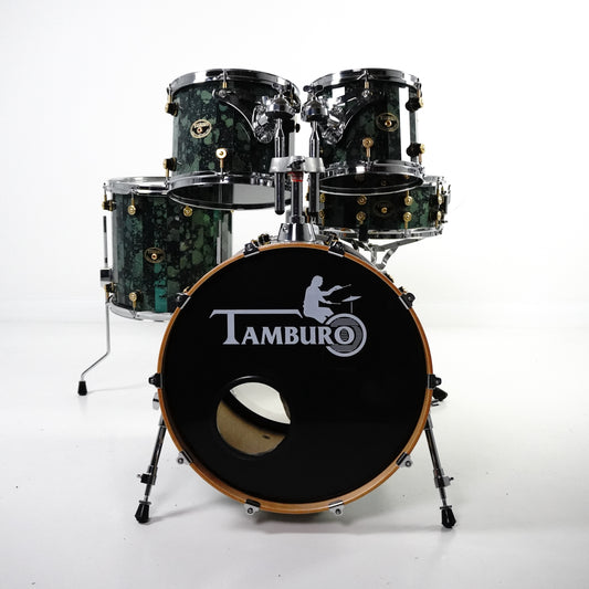 Tamburo 5-piece Opera Fusion in Mineral Green Lacquer Including Snare