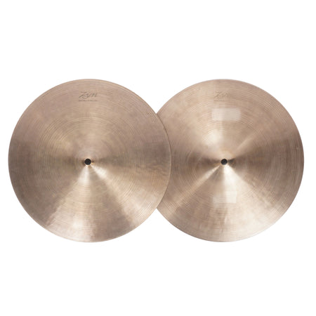 Two Zildjian ZR16 cymbals with a warm gold-bronze finish, displayed side-by-side on a light off-white background.