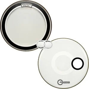 Aquarian 22" SuperKick 1 Clear/  White Regulator Ported Value Pack