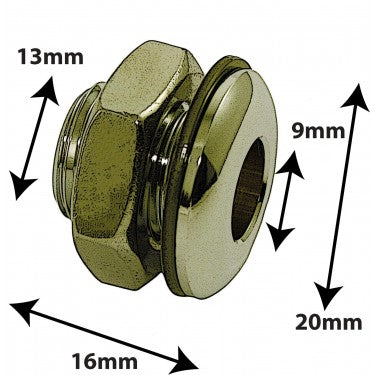 SD Die Cast Air Vent Grommet Brass 16mm - AVH1