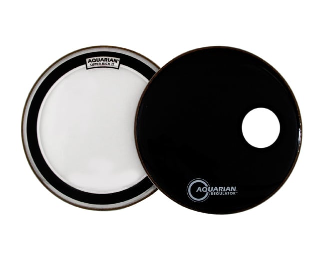 Aquarian 18" SuperKick 1 Clear/  Black Regulator Ported Value Pack
