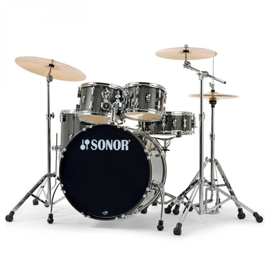 Sonor AQX 22'' 5pc Drum Kit w/Hardware, Black Midnight Sparkle
