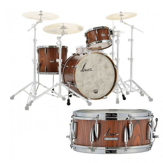 Sonor - Vintage 5 Piece Drum Kit In Rosewood Semi Gloss Finish - 18/10/12/14/14x5.75