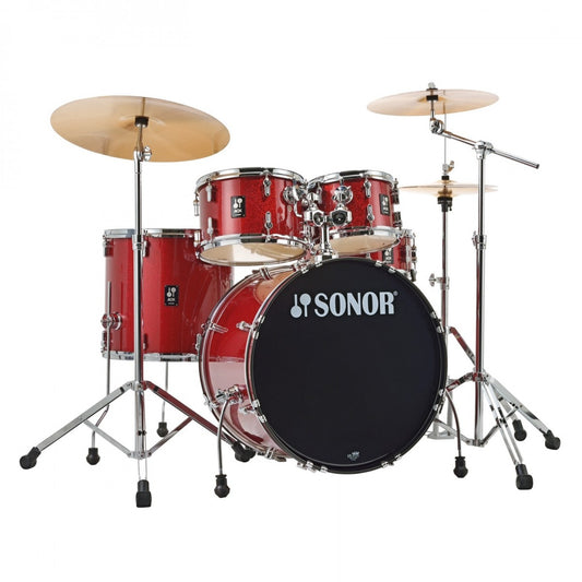 Sonor AQX 20'' 5pc Drum Kit w/Hardware, Red Moon Sparkle