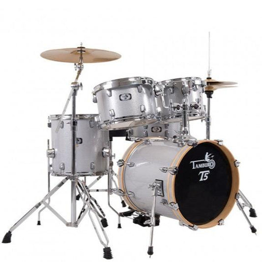 Tamburo T5 Series 16" 5pc Drum Kit in Silver Sparkle