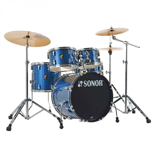 Sonor AQX 20'' 5pc Drum Kit w/Hardware, Blue Ocean Sparkle
