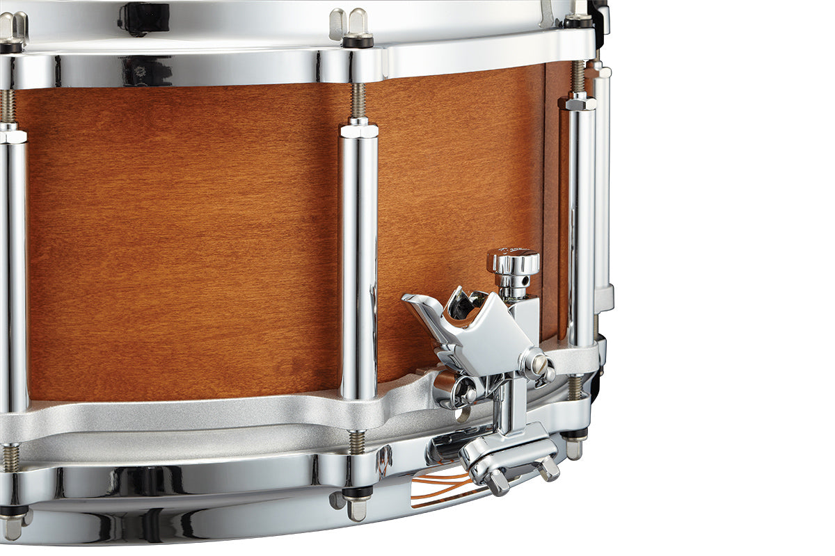 Pearl Free Floater 14" x 6.5'' Maple/Mahogany Snare Drum in Satin Amber Mahogany