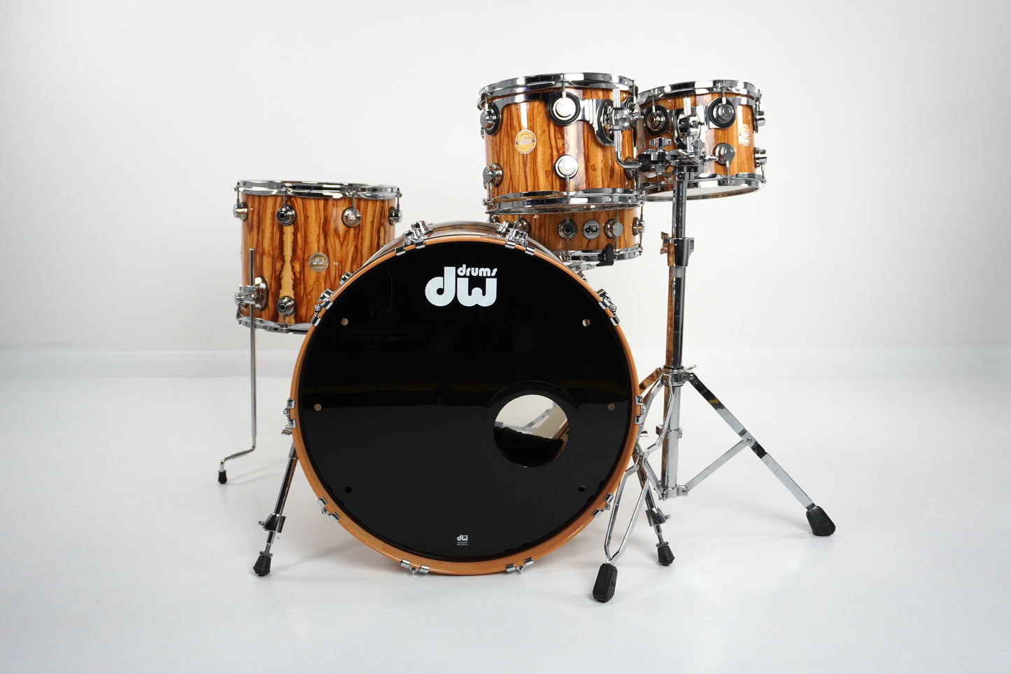 DW Collectors Kit - VLT in Exotic African Chen Chen With Matching Snare  - 10x8 12x9 15x13 23x18 14x5.5