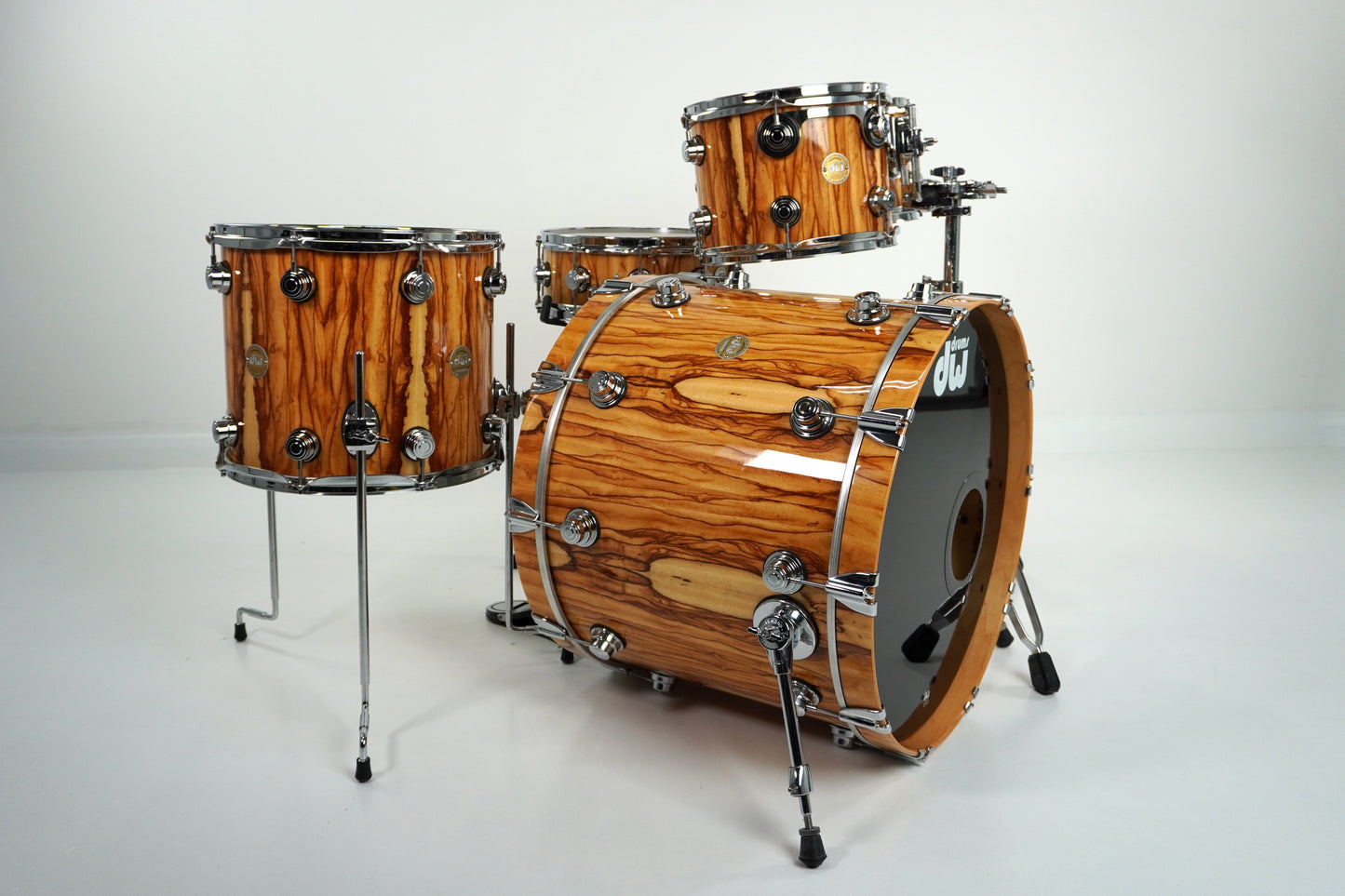DW Collectors Kit - VLT in Exotic African Chen Chen With Matching Snare  - 10x8 12x9 15x13 23x18 14x5.5