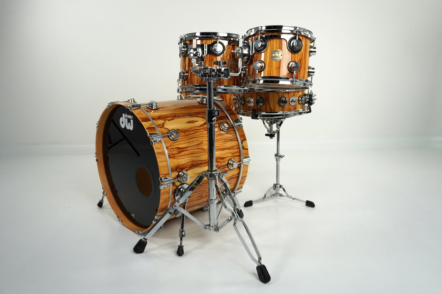 DW Collectors Kit - VLT in Exotic African Chen Chen With Matching Snare  - 10x8 12x9 15x13 23x18 14x5.5