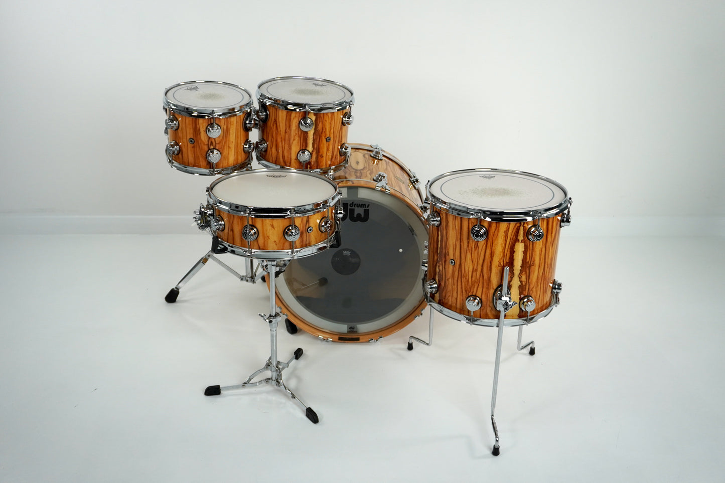 DW Collectors Kit - VLT in Exotic African Chen Chen With Matching Snare  - 10x8 12x9 15x13 23x18 14x5.5