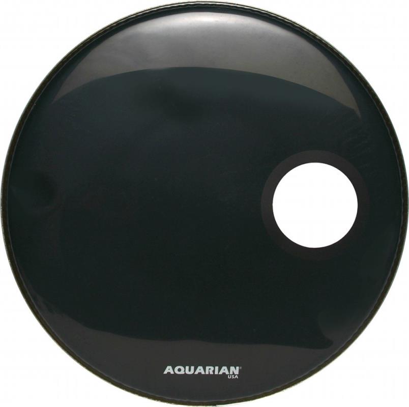 Aquarian Full Force Black Bass Resonant Drum Head with PHBK 18" - FR18BK
