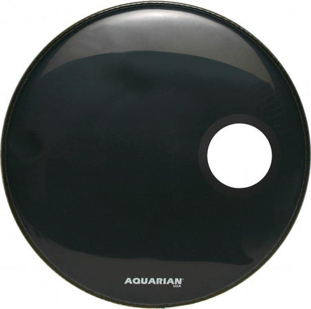 Aquarian Full Force Black Bass Resonant Drum Head with PHBK 18" - FR18BK