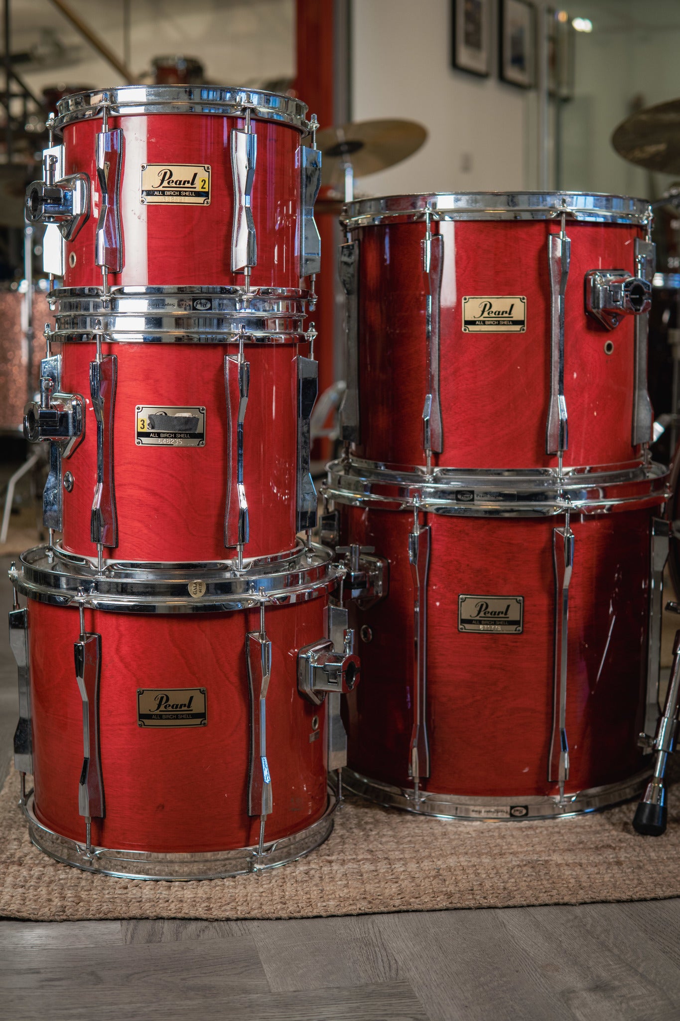 Pearl BLX Birch Drum Kit In Sequoia Red
